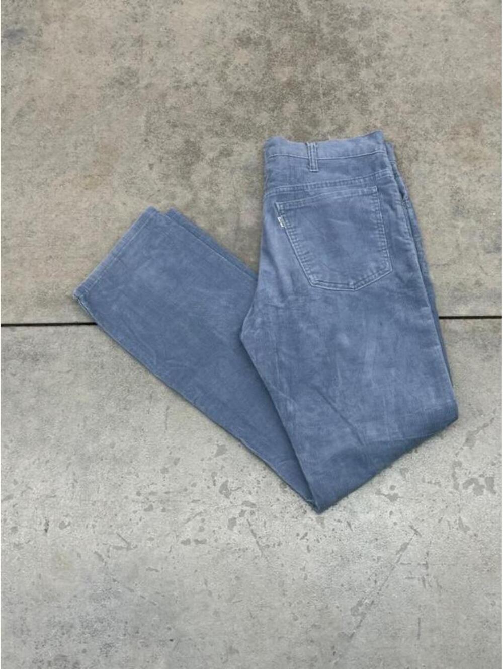 vintage levis 505 made in usa blue corduroy straight leg pants size 33 x 32